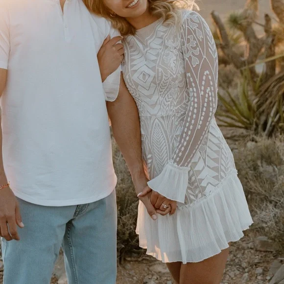 Hello Molly Spend All Your Time Waiting White Dress Small Bridal - Picture 4 of 5